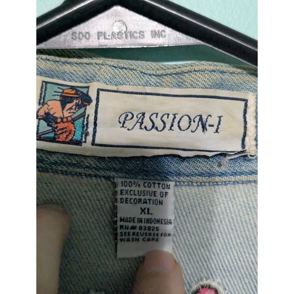 Denim Jacket Women's Passion-1 Zip Up Size XL 100% Cotton Vintage - Picture 7 of 13